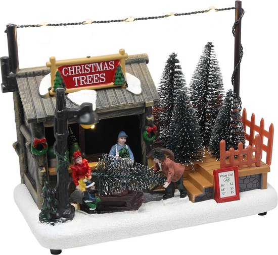 Hit - Kerststal LED 18,5m 'Christmas trees' excl. batterijen