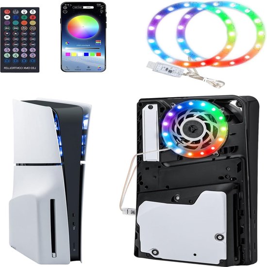 eXtremeRate RGB-LED-Strip für ps5 Konsole, 7 Farben 29 Effekte DIY