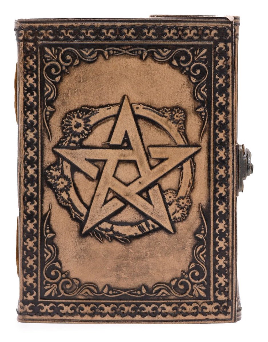 Boutique Trukado - Pentagram Esoterisch Leren Notitieboek - (lxbxd) ca. 17,5cm x 12,5cm x 3cm - Pentacle notitieboek