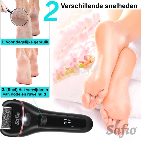 Elektrische eeltverwijderaar met twee snelheden voor dagelijks gebruik en het snel verwijderen van eelt.