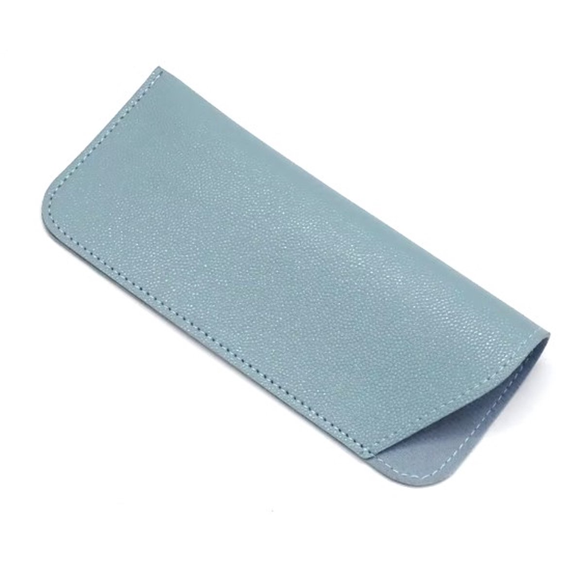 Actie4you® - Brillenetui - Brillenzakje - Brillenkoker - Brillendoos - Brillenhoes - 17,5 x 7,5 cm - Kunstleer – Licht Blauw
