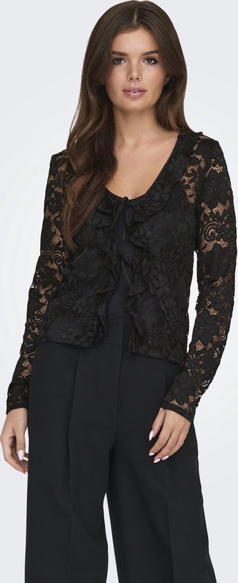 Jacqueline de Yong Cardigan Jdynoe L/s Lace Cardigan Jrs Exp 15352632 Noir Femme Taille - S