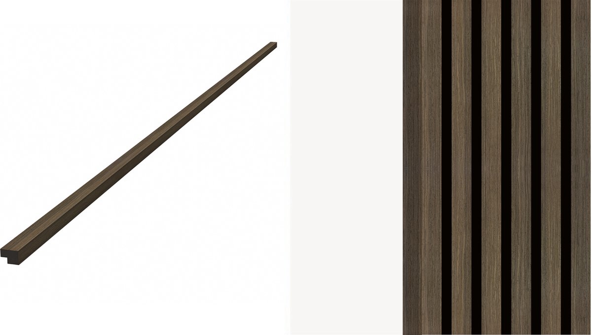 Akupaneldeal - Eindlat Smoked Oak 260x27 - Akoestische wandpaneel - lattenwand – akupaneel gerookt eiken