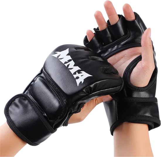 Gants Bovista MMA - Gloves - Gants de Sparring - Hommes - Femmes - Grappling - Gants de boxe - Gants de combat - Zwart