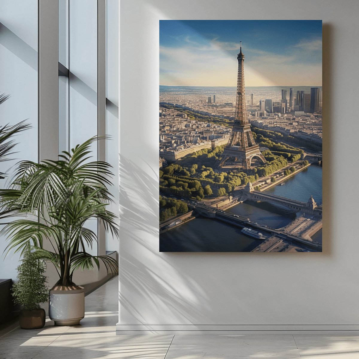 Trendex Global Canvas Schilderij - Parijs - Eiffeltoren - Kunst - Landschap -120x80x2 cm Meerkleurig