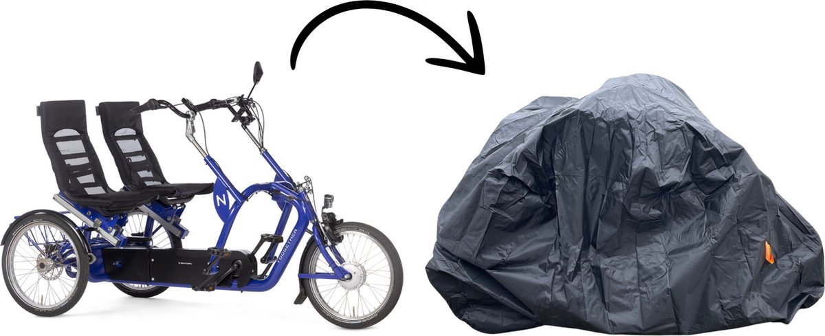 Duofiets Regenhoes Premium | Bescherming tegen regen | UV-straling | Parkeerhoes duo fiets