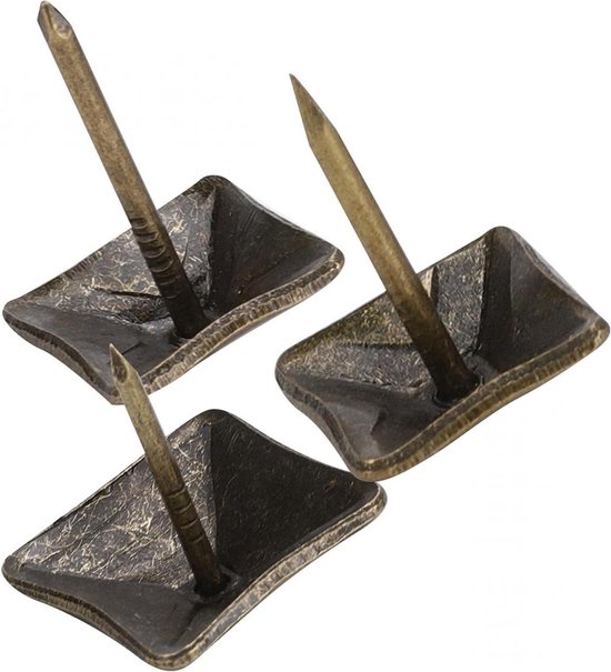 QUARKZMAN 50 Stück Polsternägel, 11 mm x 13 mm, flacher Kopf, dekorative Möbelnägel, Reißnägel