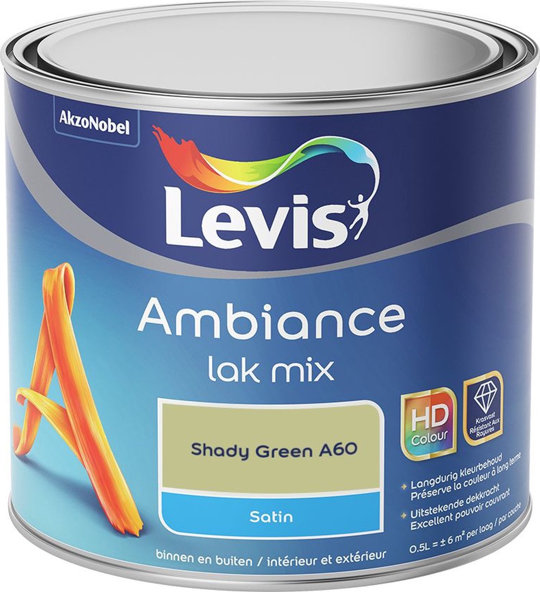 Levis - Ambiance Lak Satin Mix - Shady Green A60 - Mengverf - 0,5 L
