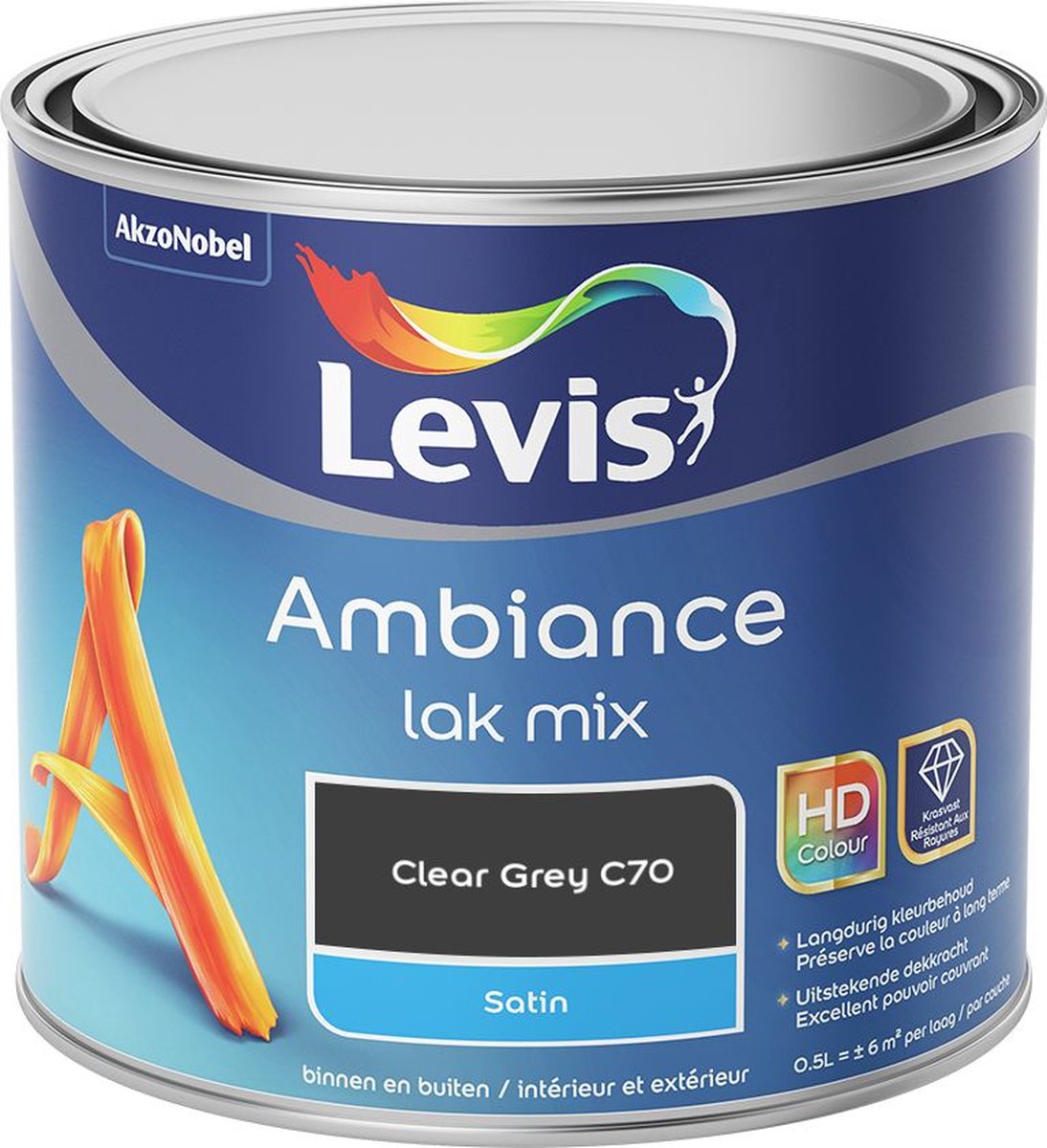 Levis - Ambiance Lak Satin Mix - Clear Grey C70 - Mengverf - 0,5 L