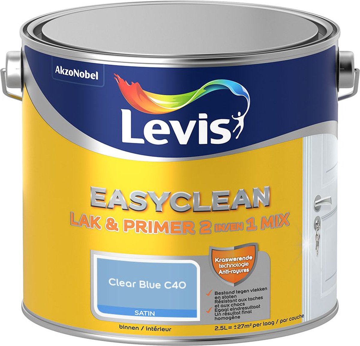Levis - Easyclean Lak & Primer 2-In-1 Mix - Clear Blue C40 - Mengverf - 2,5 L