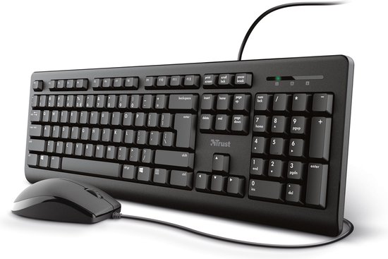 Trust Primo - Bedraad Toetsenbord en Muis - Qwerty - Zwart