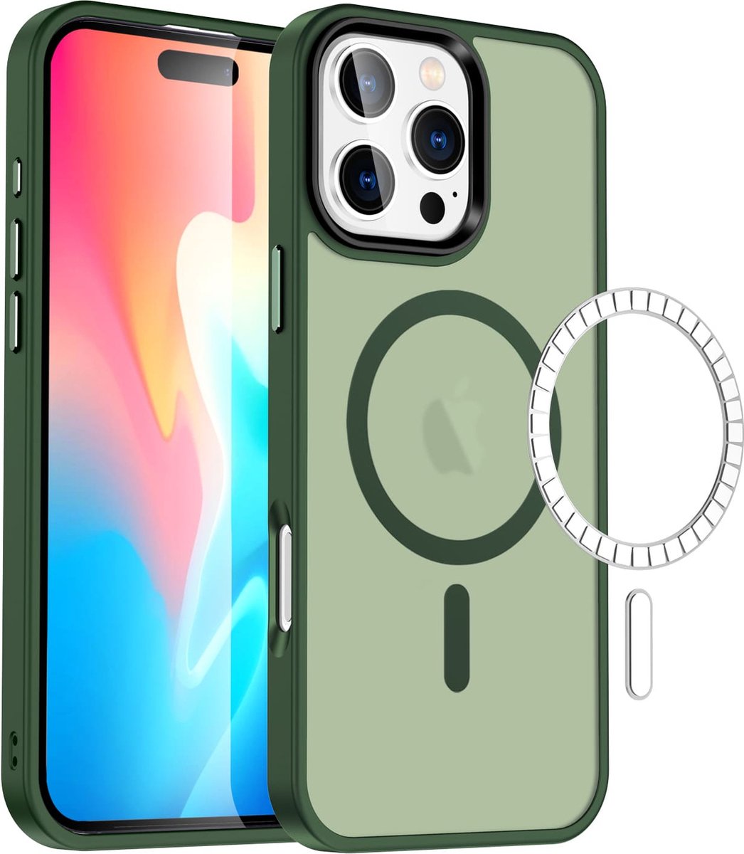 Casify Matte Hoesje geschikt voor MagSafe iPhone 16 Pro Max Hoesje - Mat Donkergroen