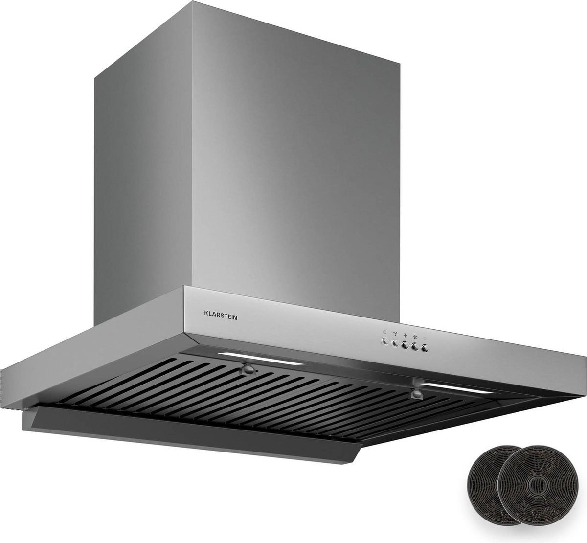 Klarstein AeroClean Afzuigkap – 60 cm Wandafzuigkap, Boost-modus 721 m³/u, A++ Energieklasse, LED-verlichting 3800–4200 K, RVS, Luchtafvoer & Recirculatie, Drukknoppen, 52–68 dB