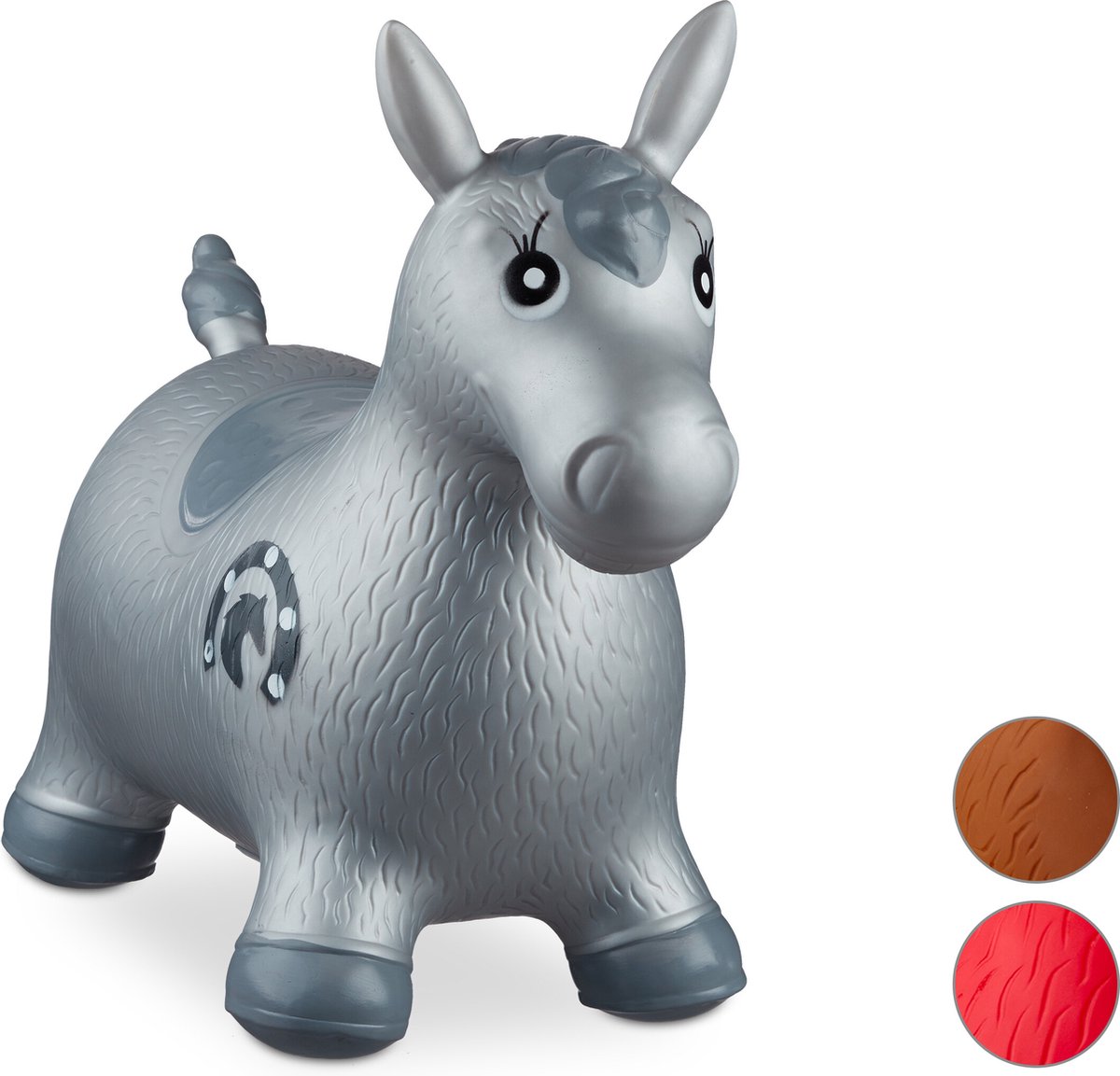 Skippy Dier Paard - inclusief luchtpomp - tot 50 kg - BPA-vrij - grijs