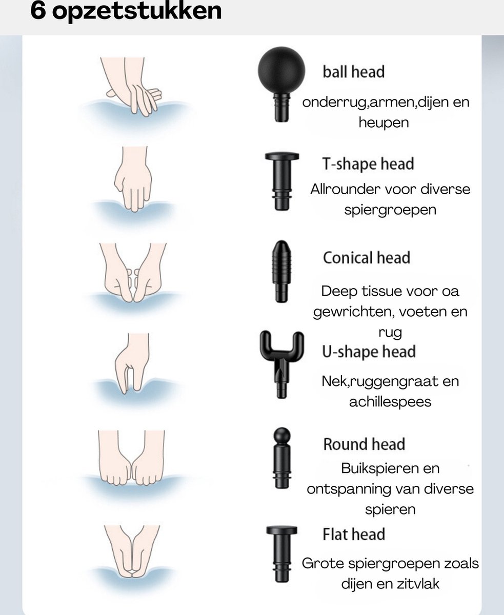 Tec Lux Massage Gun Professioneel Massage Pistool met 6 - afbeelding 2