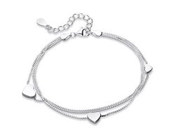 foto van Lieve Jewels Armband - 3 laags - Hartjes - liefde - RVS - Dames