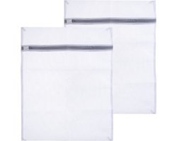 Stevige Waszak voor delicaat wasgoed - 2x - lingerie/bh waszak - wit - 50 x 40 cm