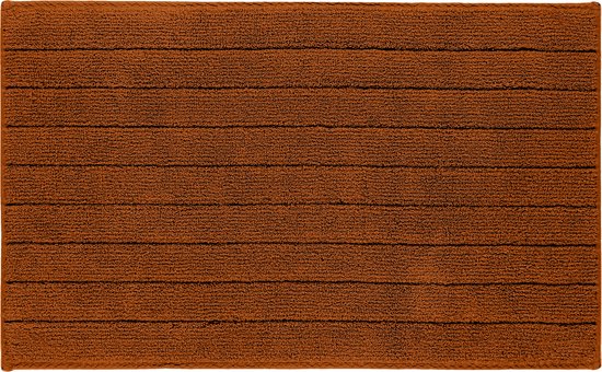 Casilin Badmat Antislip 50x80cm Luca - Waterabsorberende Badkamermat - Wasbaar en Sneldrogend - Voor Douche en Bad - 100% Katoen - Rechthoek - Oranje