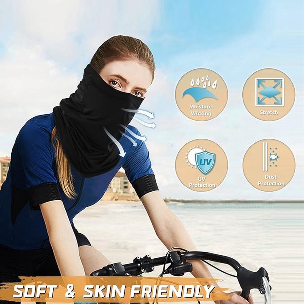 I Kua Fly Thermische Snoods voor Heren Dames Fleece Halswarmer Unisex Dik Gebreid Ronde Sjaal Winter Warme Halsband Gezichtsbedekking voor Fietsen