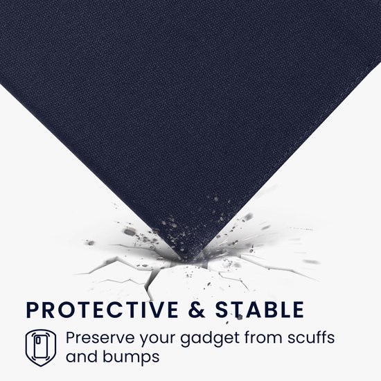 kwmobile e-reader hoesje geschikt voor Kobo Libra Colour hoes - Canvas eReader flip case - E reader cover met handband - In donkerblauw van Merkloos — afbeelding 5