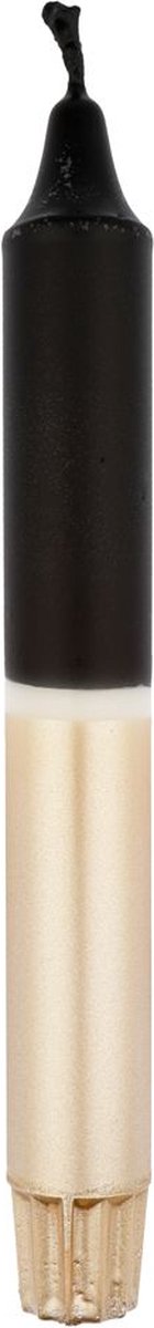 Dip dye dinerkaars zwart/wit/champagne (handmade