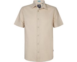 Petrol Industries - Heren Effen linnen overhemd Oceanbreeze - Bruin - Maat XXXL