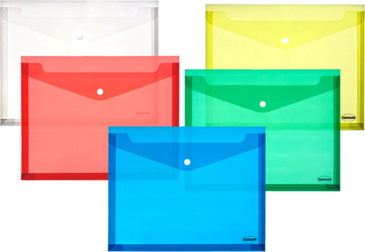 Centrum documentenmappen A4 multicolor plastic set 10 stuks.