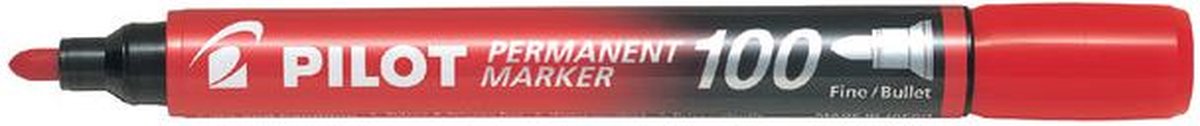 Permanente markeerstift Pilot SCA-100 Rood 1 mm (12 Stuks)