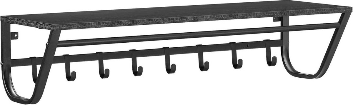 ApexArte® Wandkapstok met Hoedenplank - Kapstok - Wandplank - Zwart