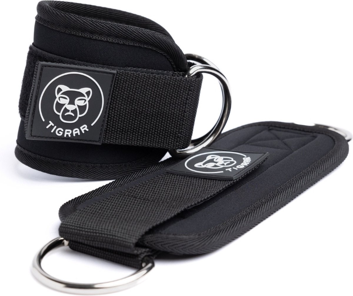 Tigrar Ankle Straps - Enkelband Fitness - Ankle Strap - Fitness Accessoires - Enkel Straps - Zwart