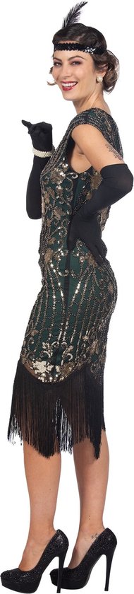 Wilbers & Wilbers - Costume de danseuse des années 1920 - Posh Daisy Green des années 1920 - Femme - Vert, Or - Taille 46 - Déguisements - Déguisements