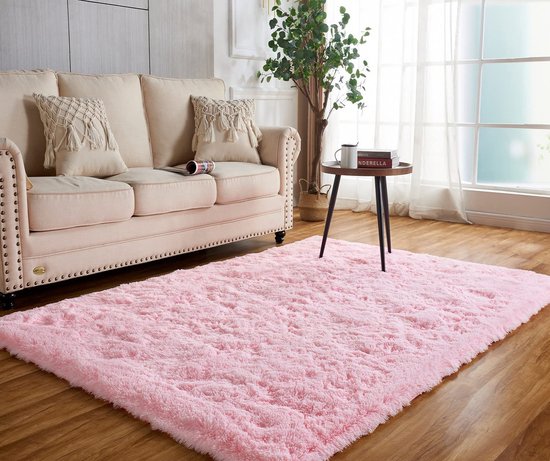 Pluizige Vloerkleed - Wasbaar en Comfortabel - 1 stuk - Crème