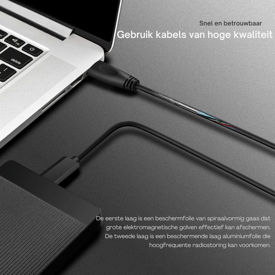 Externe Harde Schijf Extern 500GB Ultra Slim Draagbare Harde Schijf USB kabel HDD Opslag Compatibel voor PC, Mac, Laptop, Xbox, Xbox One, PS4 (Zwart) HD-006 - 500GB - Zwart van Merkloos — afbeelding 3
