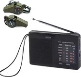 Bol.com Draagbare Mini Noodradio FM/AM + 3 In 1 Noodfluitje - Pocket Radio Speler - Radio voor Rampen - Radio op Batterijen - Tr... aanbieding