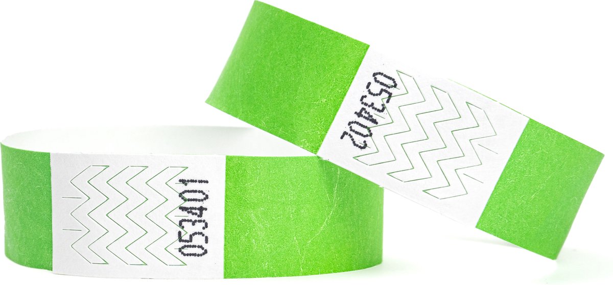 200 Polsbandjes, Tyvek Neon Groen