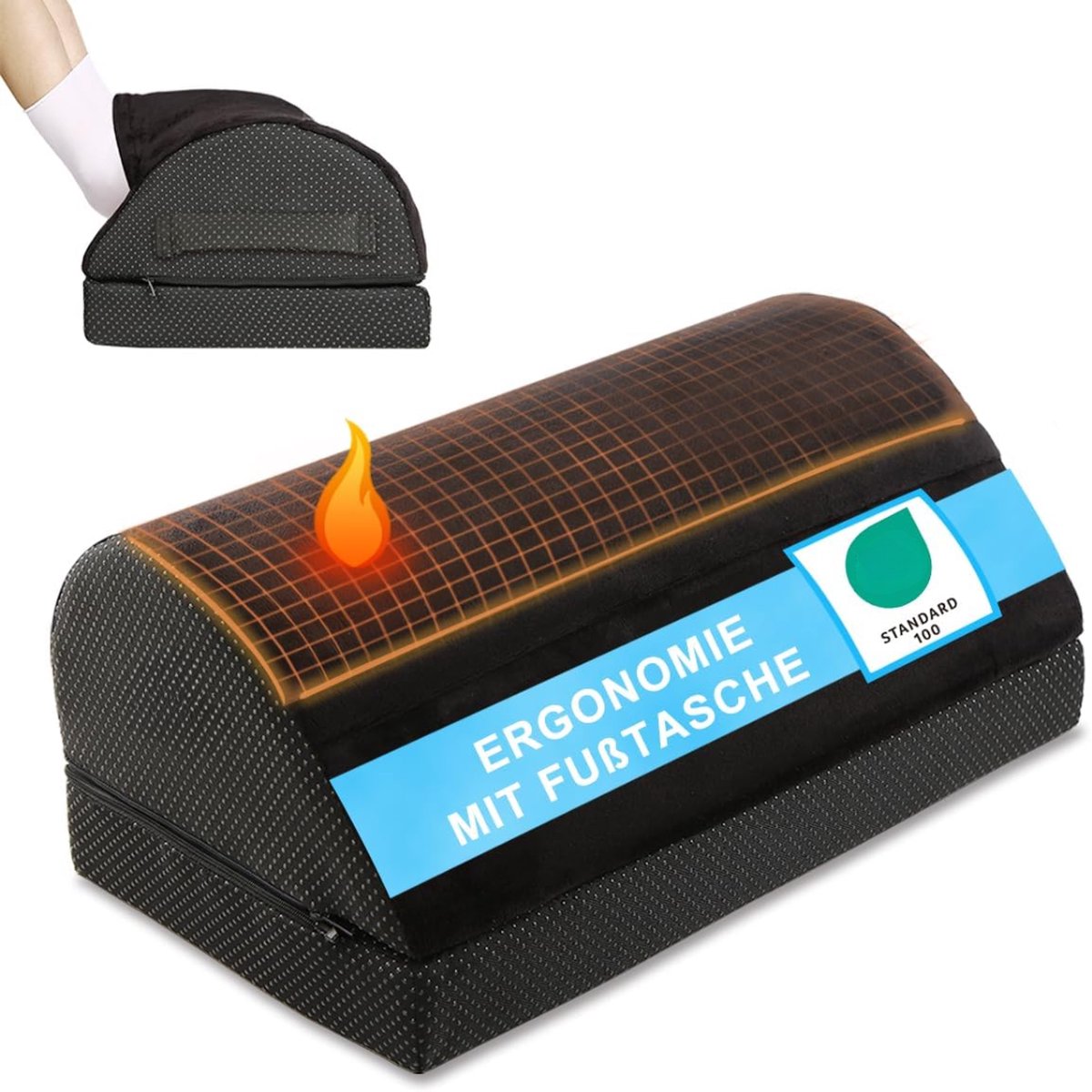 Lexium Voetensteun Bureau - Voetensteun Ergonomisch - Voetenkussen voor zithouding thuis of op kantoor