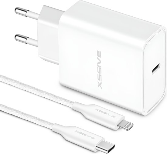 Chargeur Rapide 25W USB-C Pour IPhone | Câble Lightning 1m Inclus | Compatible IPhone 14/13/12/11 Et Plus