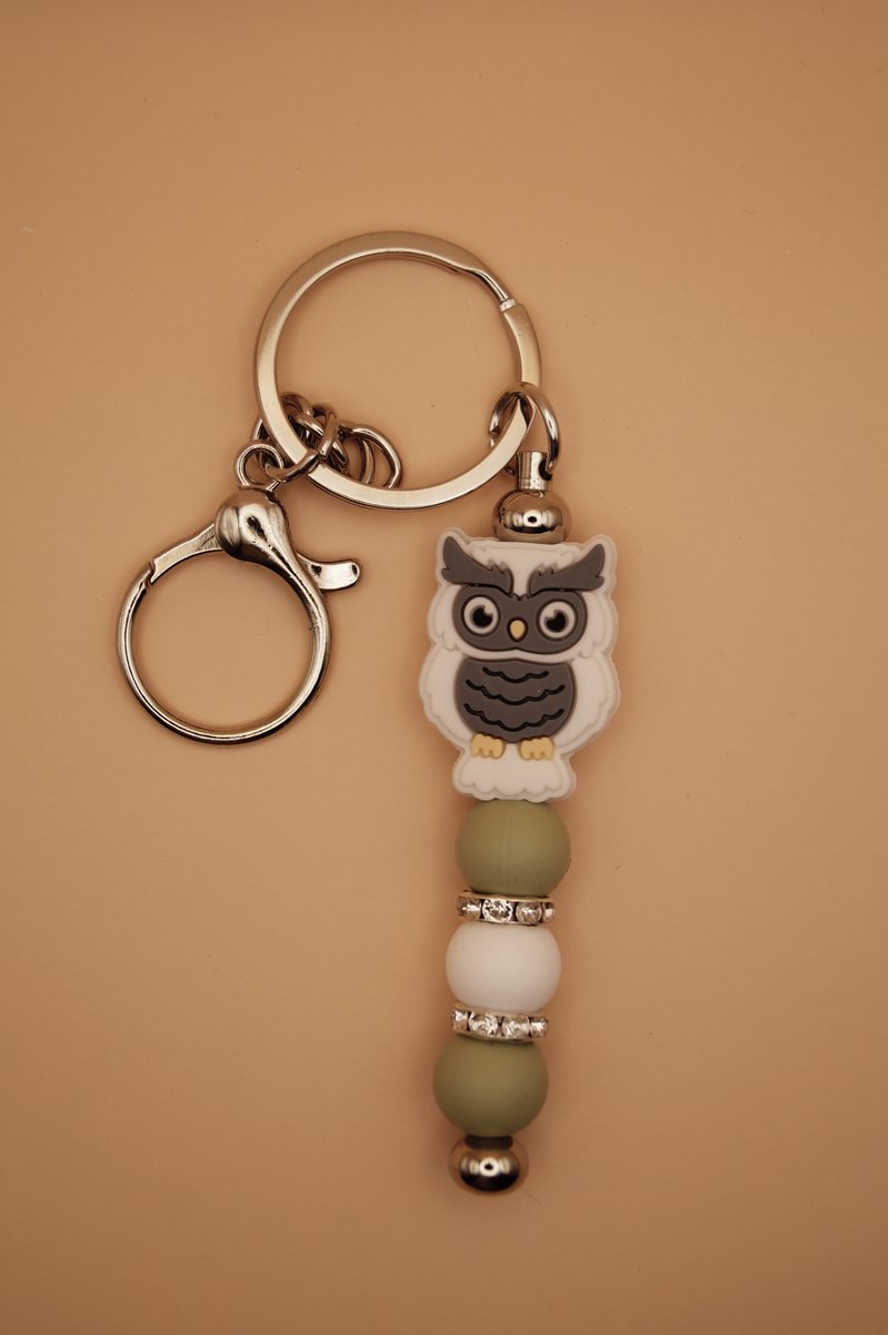 Sleutelhanger - Tashanger - Uil - Wit - Groen