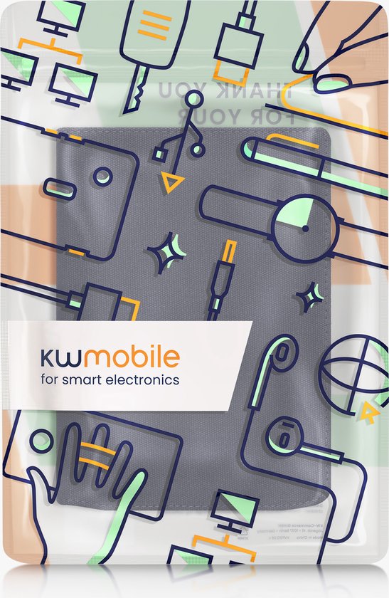 kwmobile e-reader hoesje geschikt voor Pocketbook InkPad 4 / Color 3 / Color 2 / Vivlio InkPad 4 / InkPad Color 3 hoes - Canvas eReader flip case - E reader cover met handband - In donkerblauw van kwmobile — afbeelding 2