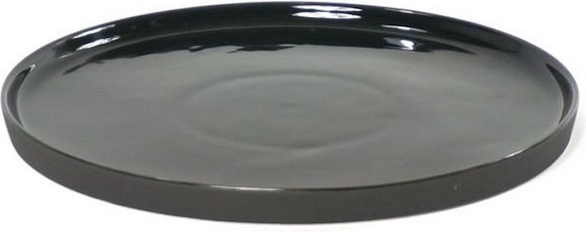 Dinerbord - zwart - rond 26 cm - keramiek - fairtrade van Kinta