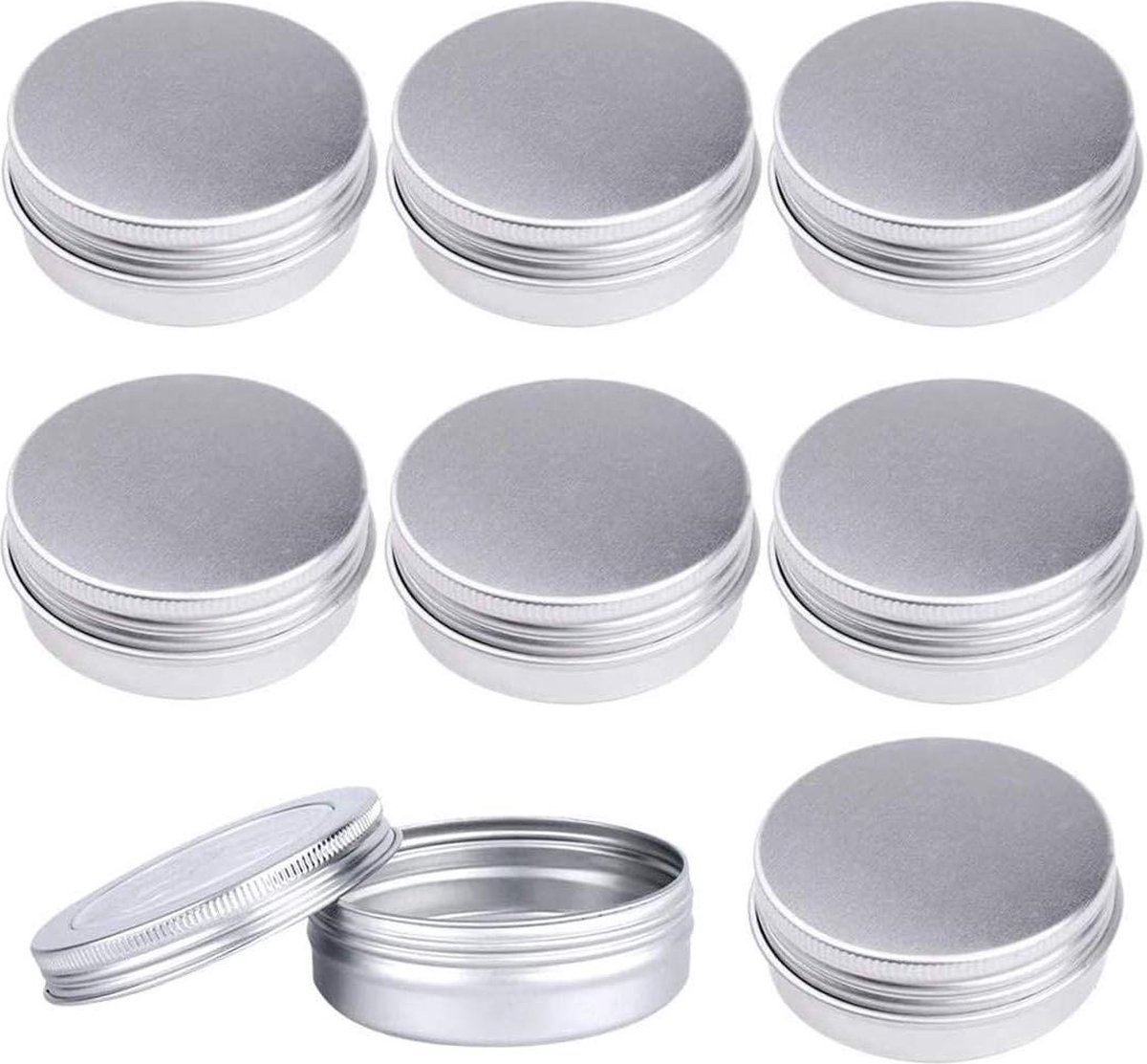 24 stuks lege aluminium potjes - zilver crèmepotje 60 ml met schroefdeksel - lippenbalsem lotion crème maskers mini-kaarsen - cosmetica - 60ml .