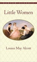 Couverture de livre intitulée 'Little Women' avec une peinture de quatre jeunes femmes dans un champ.