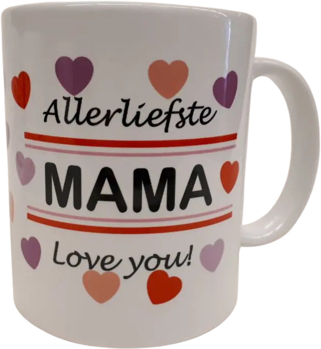Mok Allerliefste Mama – 300 ml – Hartjes – Cadeau voor Moeder - o.a. Moederdag
