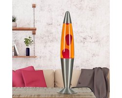 Moderne lavalamp tafellamp oranje rood - 42 cm - inclusief gloeilamp G9 25 W - jeugdkamer feestzaal retro lamp