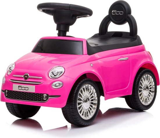 Fiat 500 Kindervoertuig vanaf de leeftijd van 12 maanden, loopauto, ride on, babyauto, loopstoeltje met claxon en motorgeluiden (Roze Fiat 500 Kindervoertuig vanaf de leeftijd van 12 maanden, loopauto, ride on, babyauto, loopstoeltje met claxon en motorgeluiden (Roze