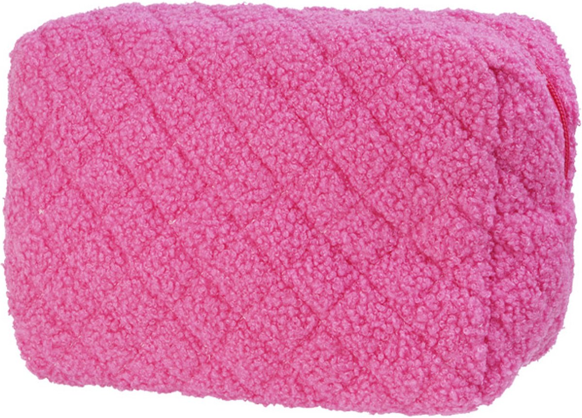 Roze make-up tasje - Fuchsia - Ook te gebruiken als bikini tasje - 22 x 15 x 10 Centimeter - Zomer 2025 - Damesdingetjes
