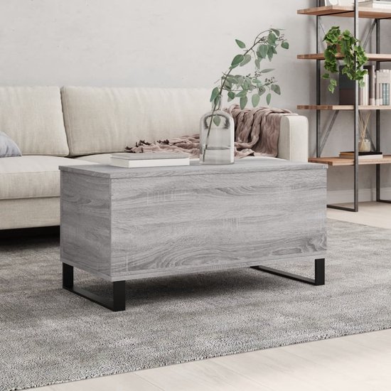 Salontafel 100x100x40 cm bewerkt hout zwart kopen