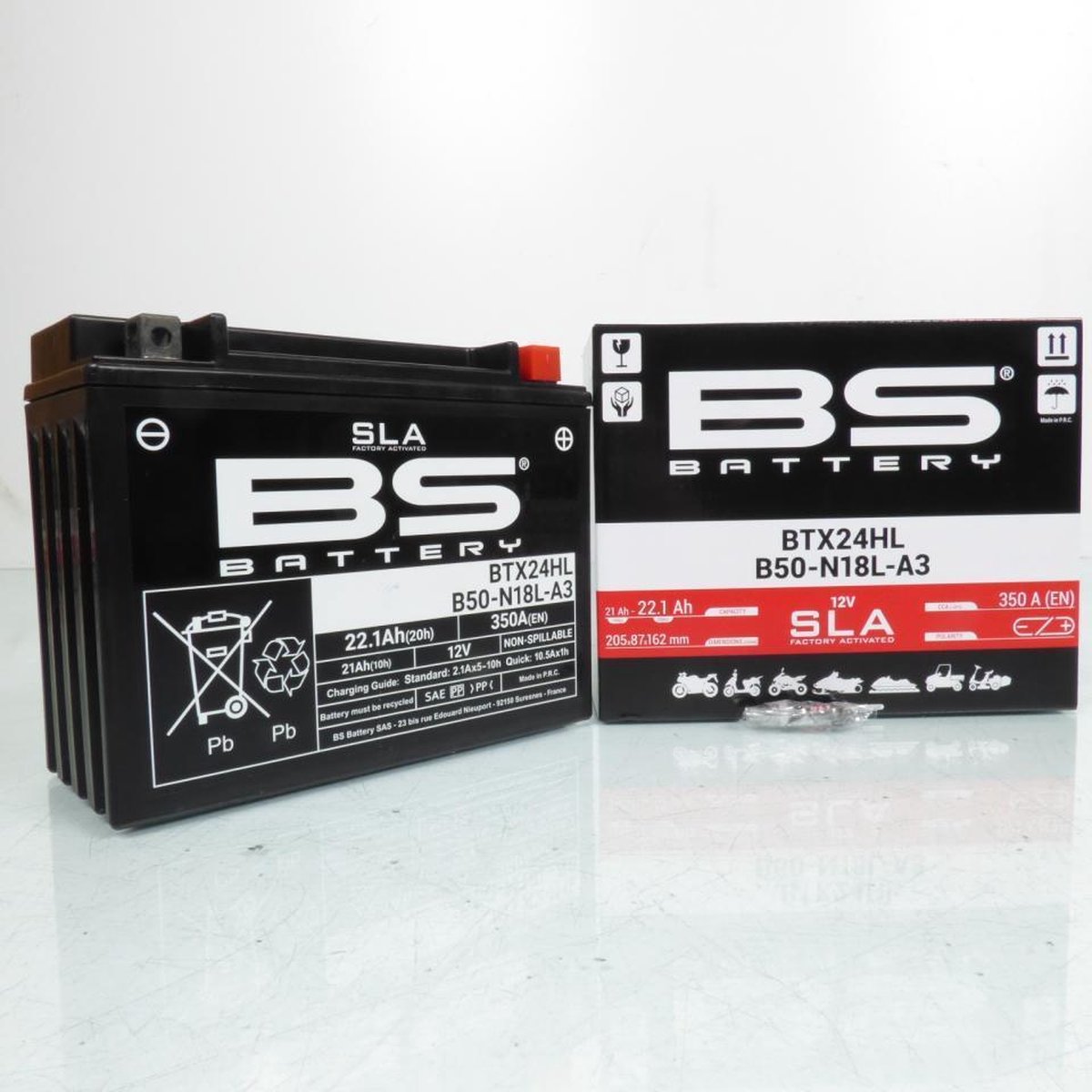 SLA BS-accu voor Harley-Davidson 1340 FLHTC Electra Glide Classic motorfiets, bouwjaar 1985 t/m 1999, YTX24HL / Y50-N18L-A3 / 12 V 22,1 Ah, nieuw