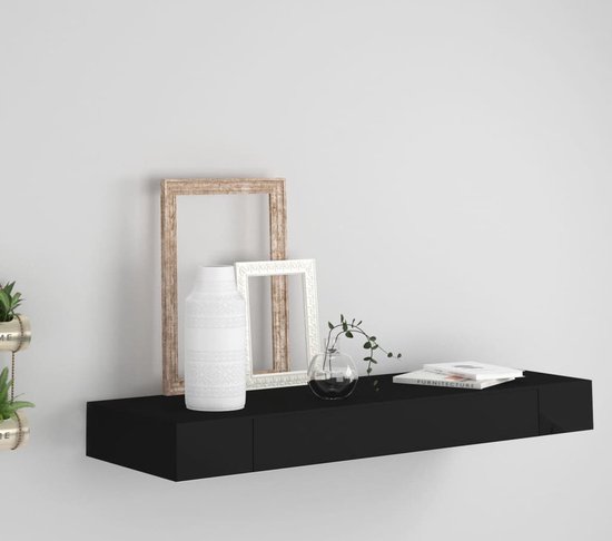Wandschap met lade zwevend MDF wit | -nl