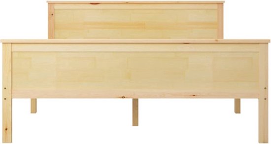 The Living Store Cadre de lit en bois de pin massif 140x200 cm - Cadre de lit - Encadrements de lit - Cadre de lit en bois - Lit - Sommier - Meubles de couchage - Lit double - Cadres de lit en bois - Encadrements de lit - Sommiers - Lits de Sommiers
